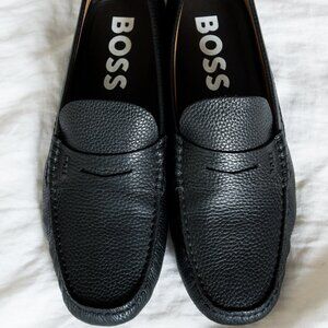 HUGO BOSS Driver Grain Leather Moccasin Loafers 10.5 (43.5 EU)